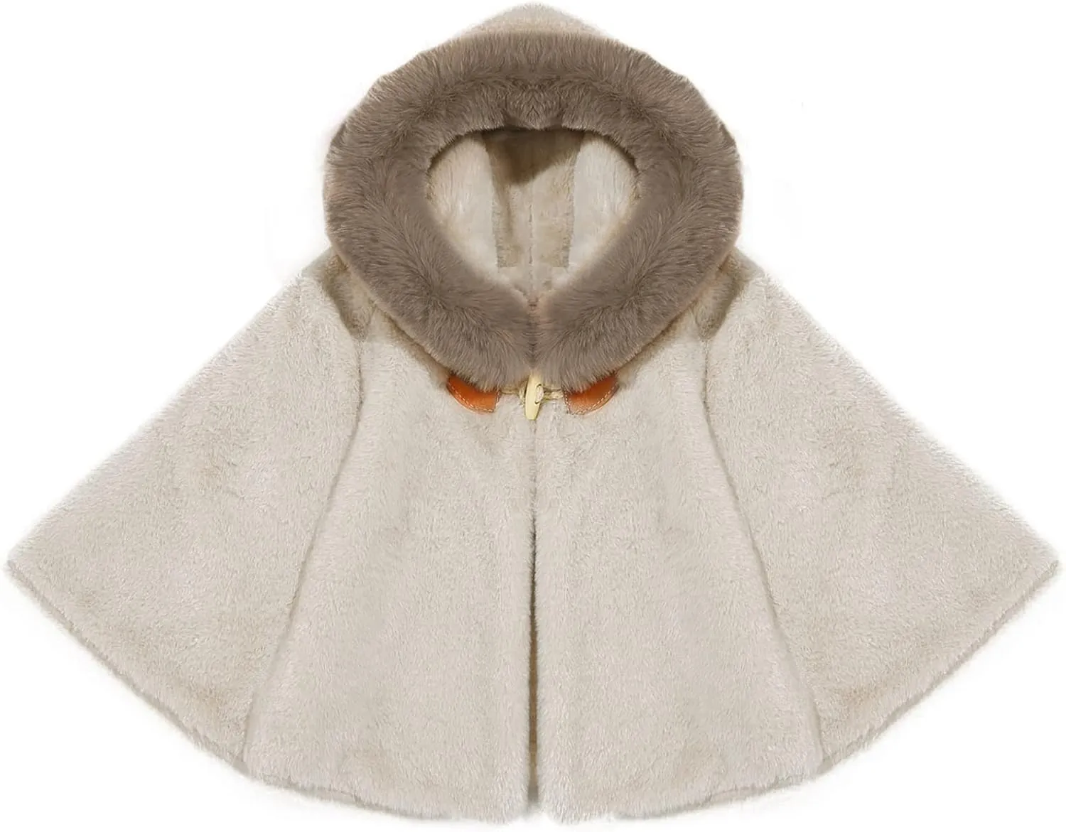 Kaerm Toddler Baby Girls Cute Carseat Poncho Faux Fur Hooded Cape Cloak Fleece Jacket Coat Winter Outerwear