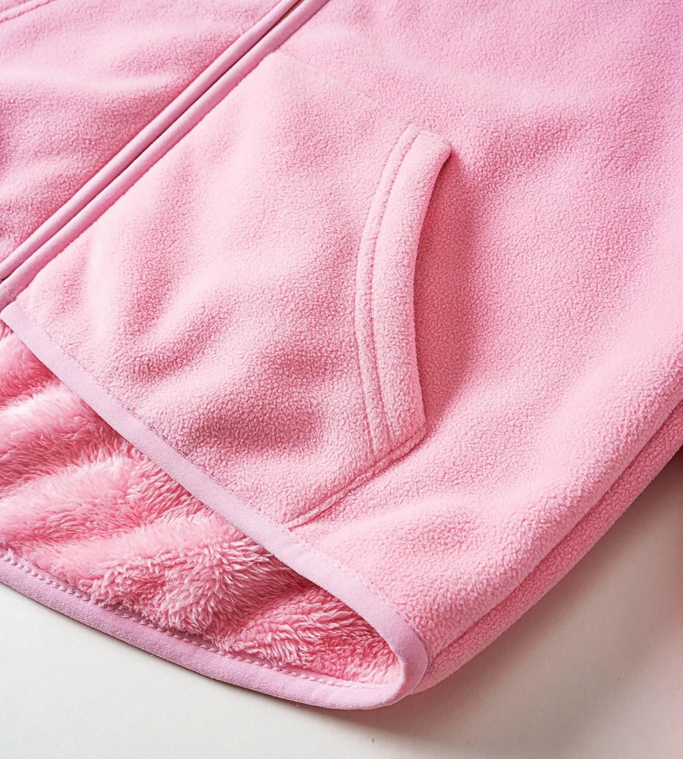 Kids Boys Girls Polar Fleece Jacket with Hood Toddler Outerwear Warm Autumn Winter Coat 2-9Years