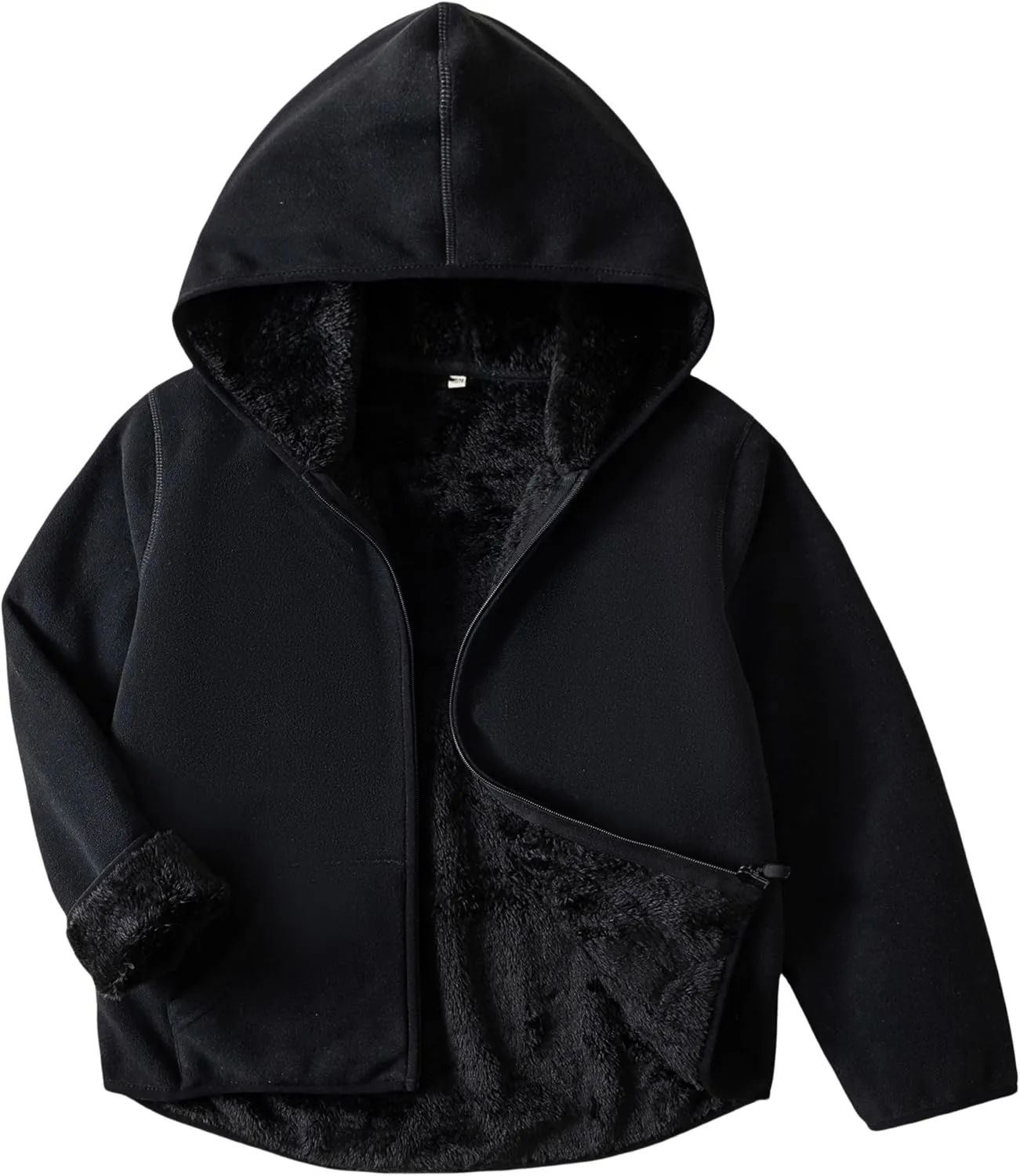 Kids Boys Girls Polar Fleece Jacket with Hood Toddler Outerwear Warm Autumn Winter Coat 2-9Years