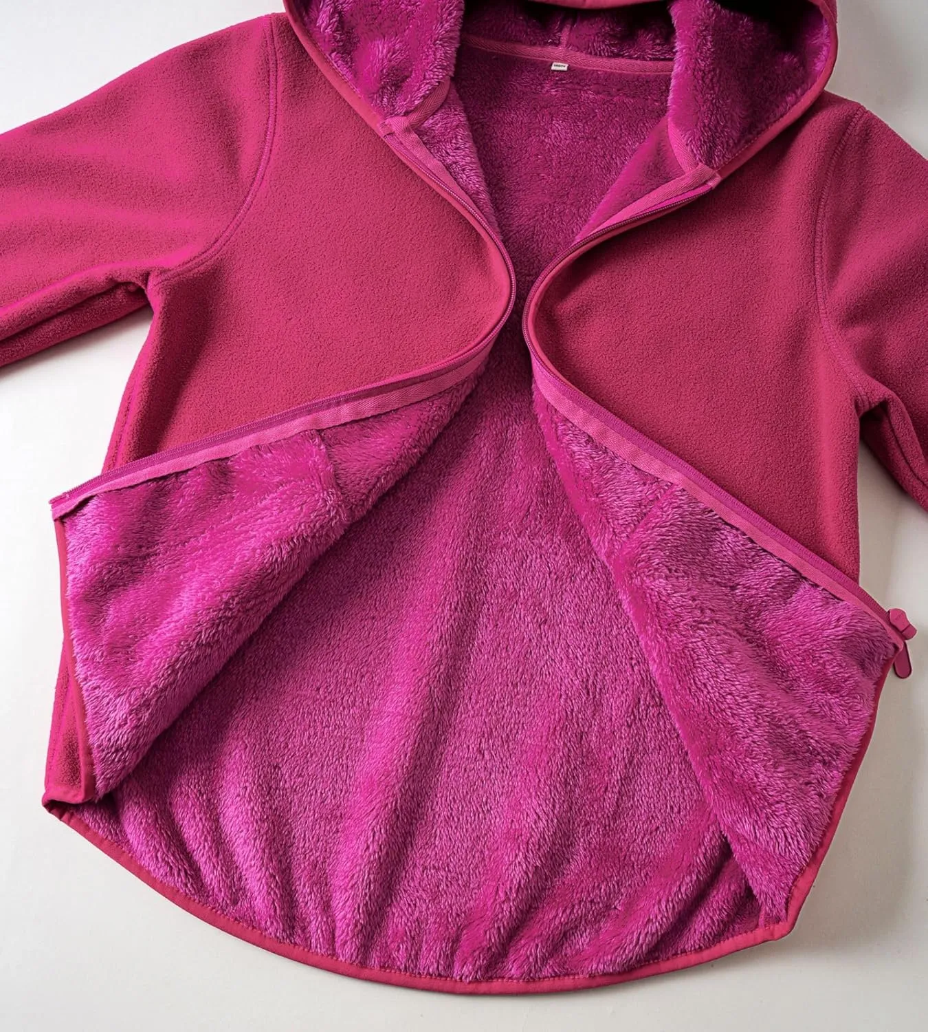 Kids Boys Girls Polar Fleece Jacket with Hood Toddler Outerwear Warm Autumn Winter Coat 2-9Years