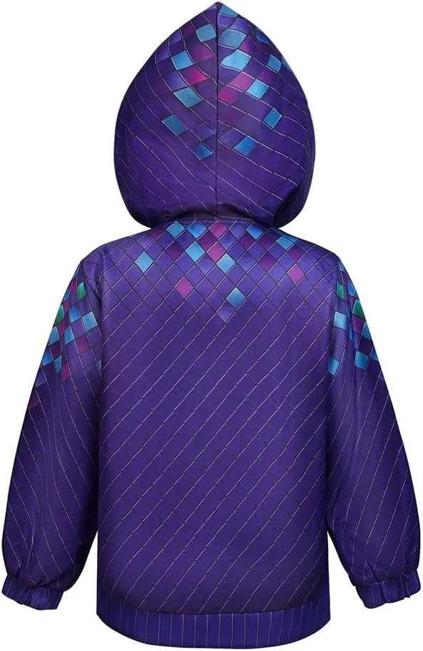Kids Ember Lumen Cosplay Costume Zip-up Jacket Hooded Trench Lightweight Coat Windbreaker Outerwear Purple Top Hoodie
