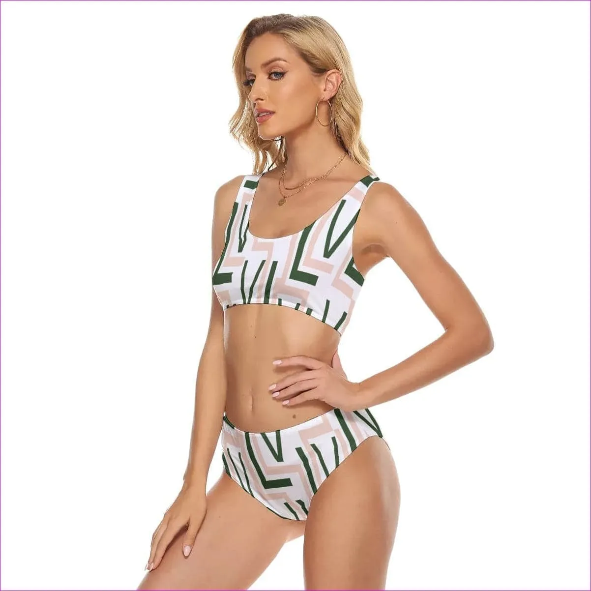 Labyrinth 2 Womens Crop Top Swimsuit
