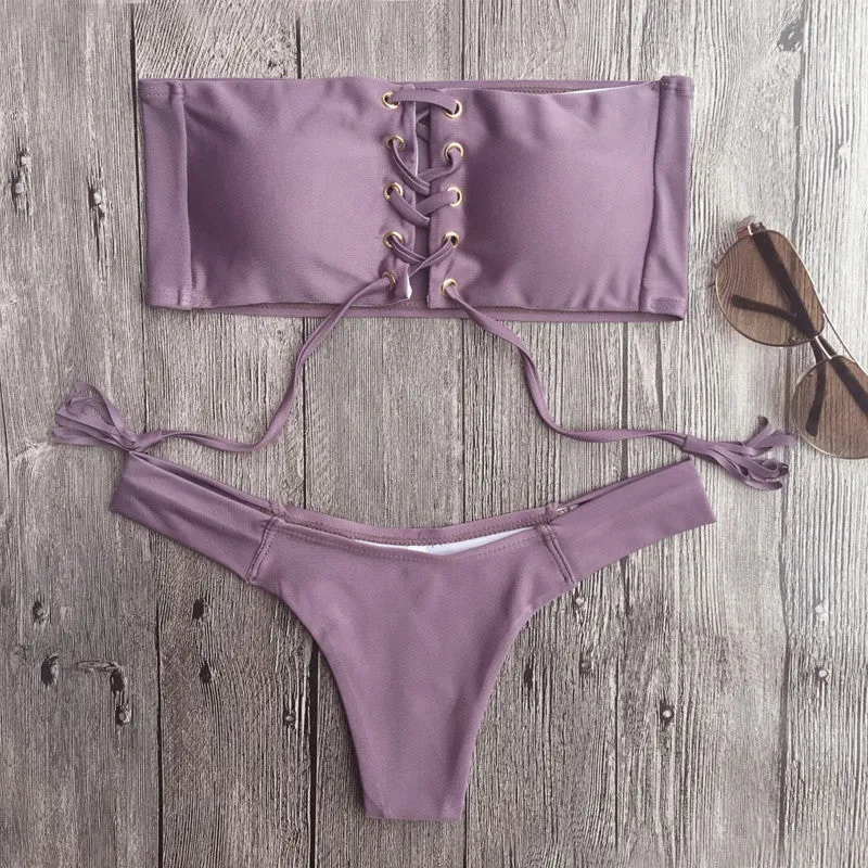 LACE ME UP BIKINI TOP
