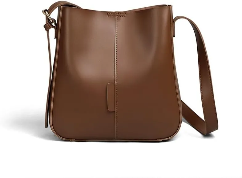 Large Bag, Versatile Fashionable Leather Bucket Bag, Large Capacity Crossbody Shoulder Bag, Women's Bag Tote Bag(White)