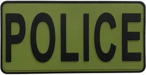 Large Police Patch PVC Rubber for Tactical Vests Jackets Bags Backpacks Plate Carriers