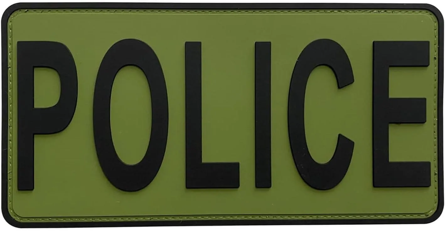 Large Police Patch PVC Rubber for Tactical Vests Jackets Bags Backpacks Plate Carriers