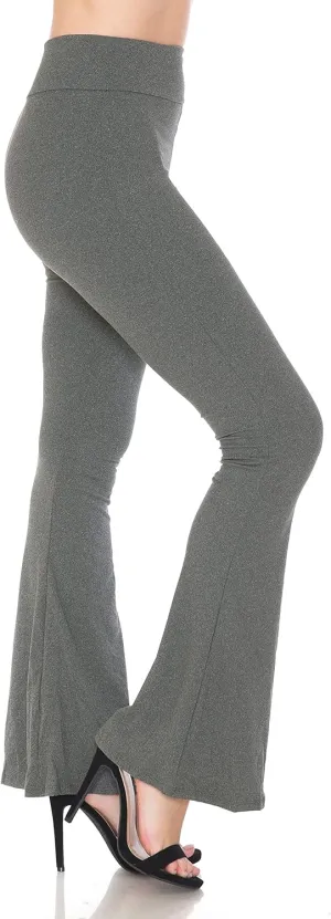 Leggings Depot Women's High Waist Flared Casual, Work, Lounge Palazzo Pants-Wide Leg