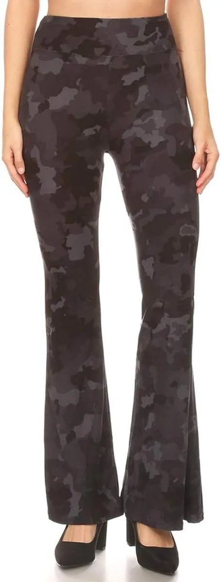 Leggings Depot Women's High Waist Flared Casual, Work, Lounge Palazzo Pants-Wide Leg