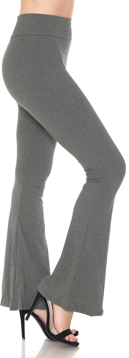 Leggings Depot Women's High Waist Flared Casual, Work, Lounge Palazzo Pants-Wide Leg
