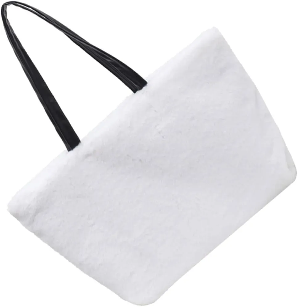 LIFKOME Faux Fur Women Shoulder Bag Casual Tote Handbag for Travel Stylish Storage Bucket Bag Versatile Everyday Use