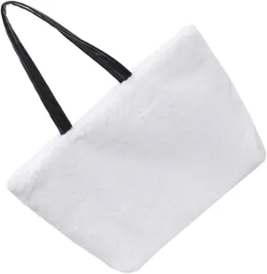 LIFKOME Faux Fur Women Shoulder Bag Casual Tote Handbag for Travel Stylish Storage Bucket Bag Versatile Everyday Use