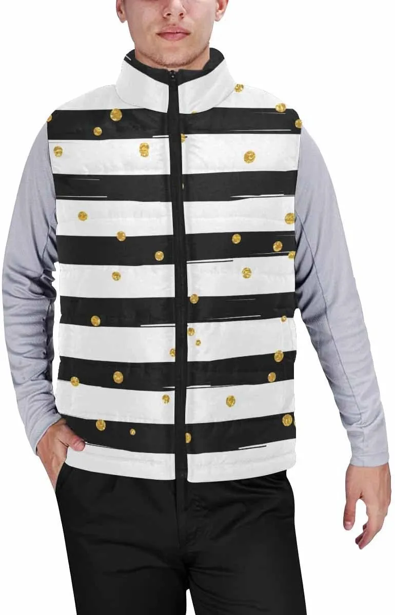 Lightweight Vest Men Hohoho Pattern Men'S Padded Cotton Puffer Vest Winter Sleeveless Jacket Coat Warm Outerwear