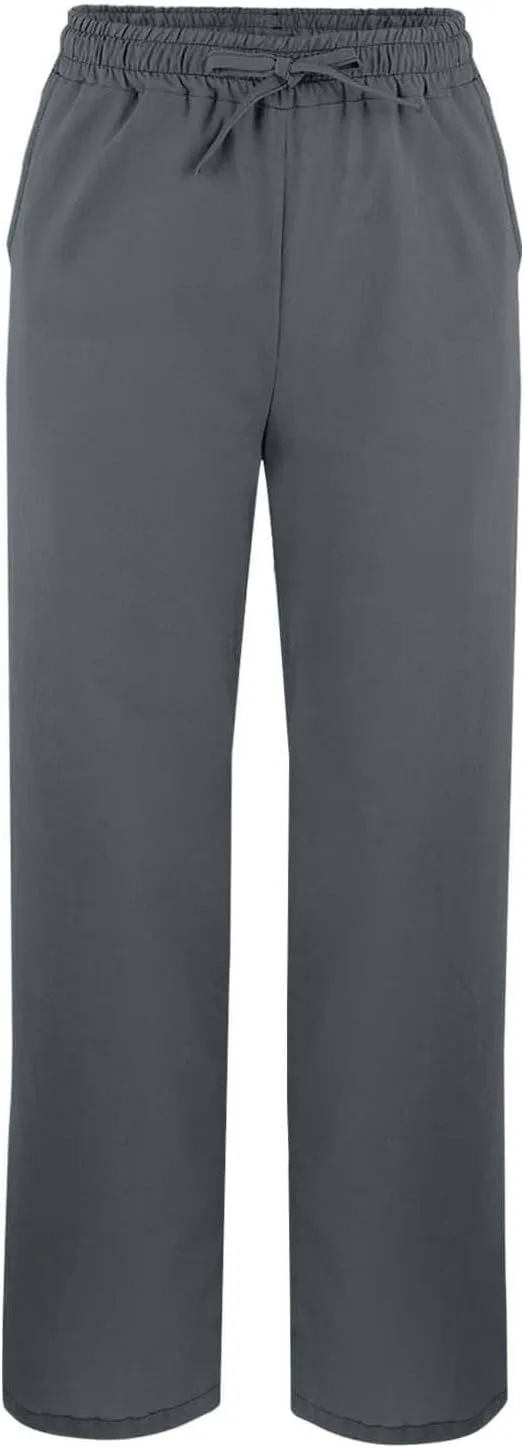 Linen Pants Women Drawstring Elastic High Waisted Bottom Side Split Lounge Pants with Pockets Summer Casual Beach Pants