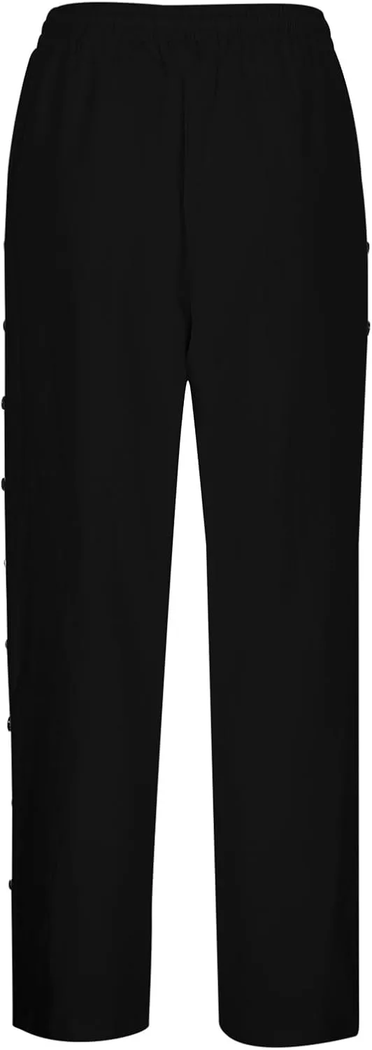 Linen Pants Women Petite Elastic Waisted Trousers Lightweight Summer Pants Dressy Palazzo Pant Beach Vacation Outfit