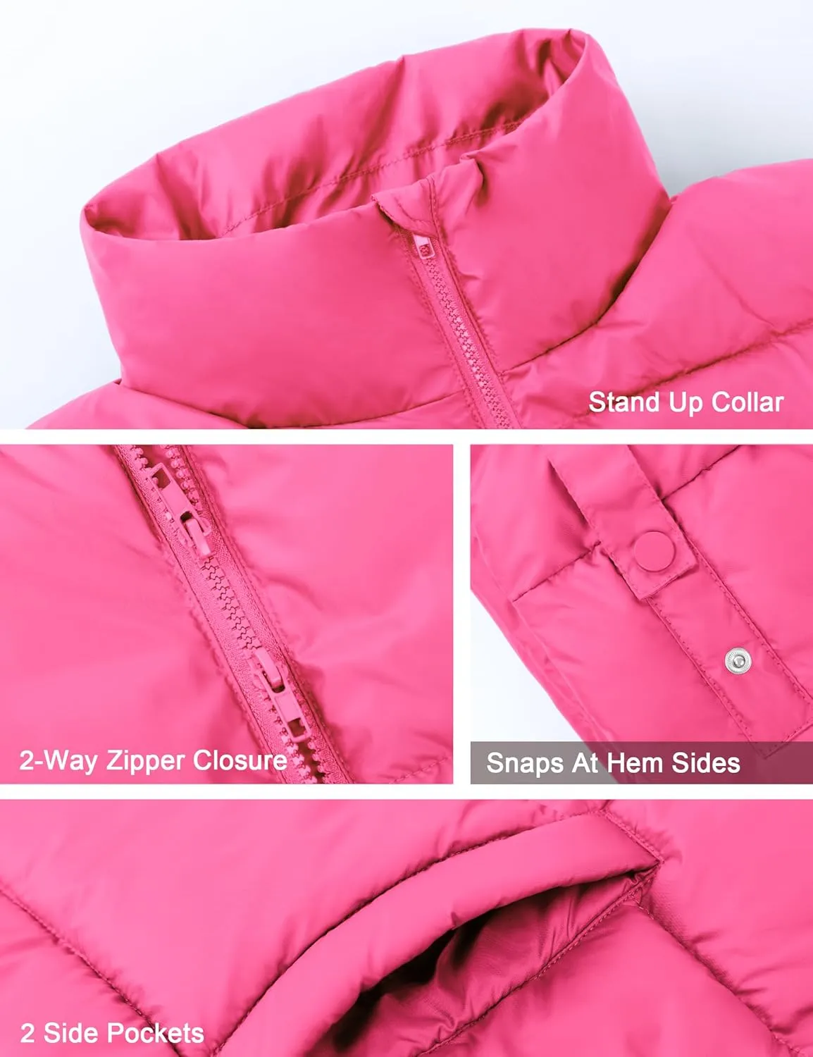 Lingswallow Womens Puffer Vest Oversized Puffer Jacket Coat Outerwear Sleeveless Stand Collar Vest for Women 2024 Trendy