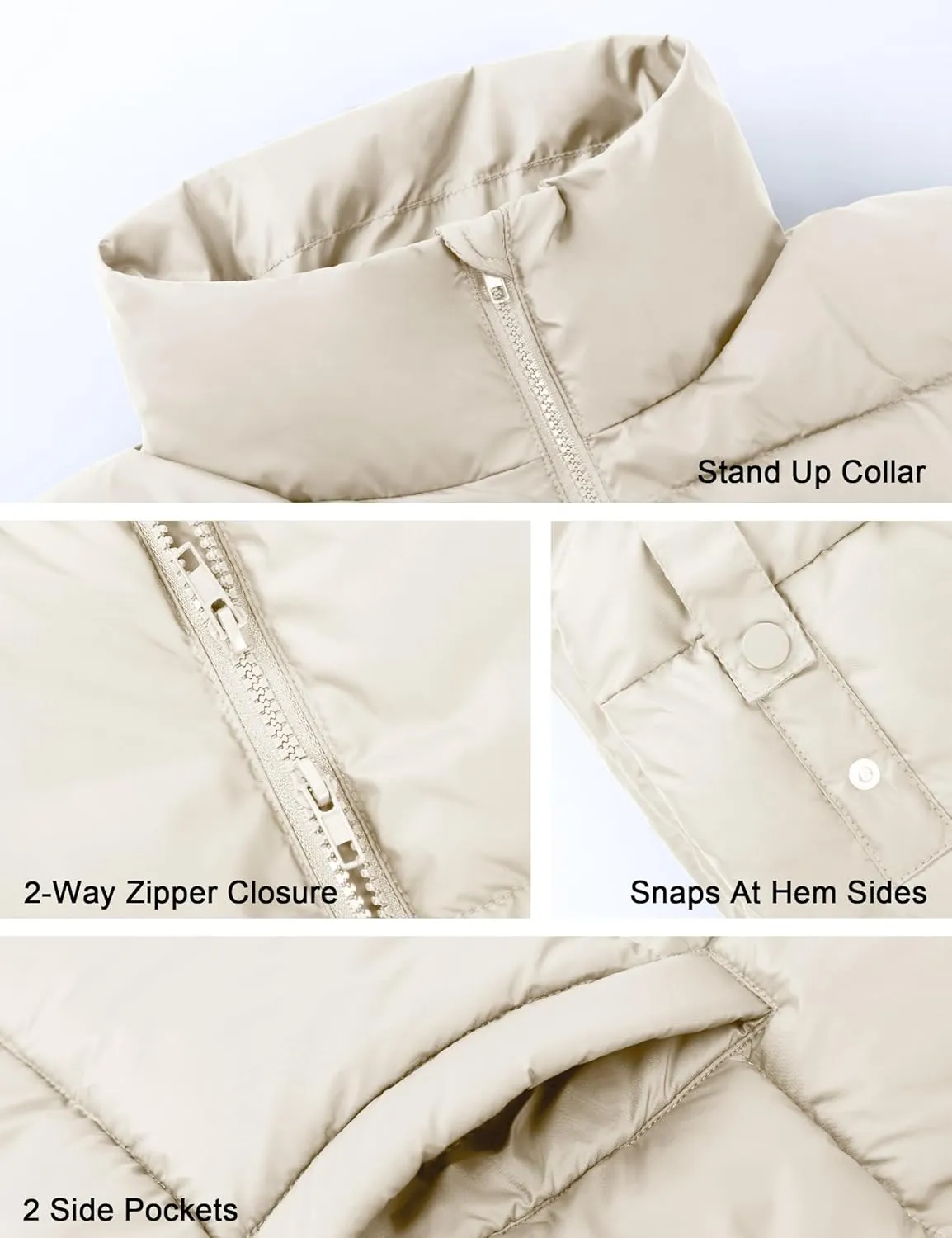 Lingswallow Womens Puffer Vest Oversized Puffer Jacket Coat Outerwear Sleeveless Stand Collar Vest for Women 2024 Trendy