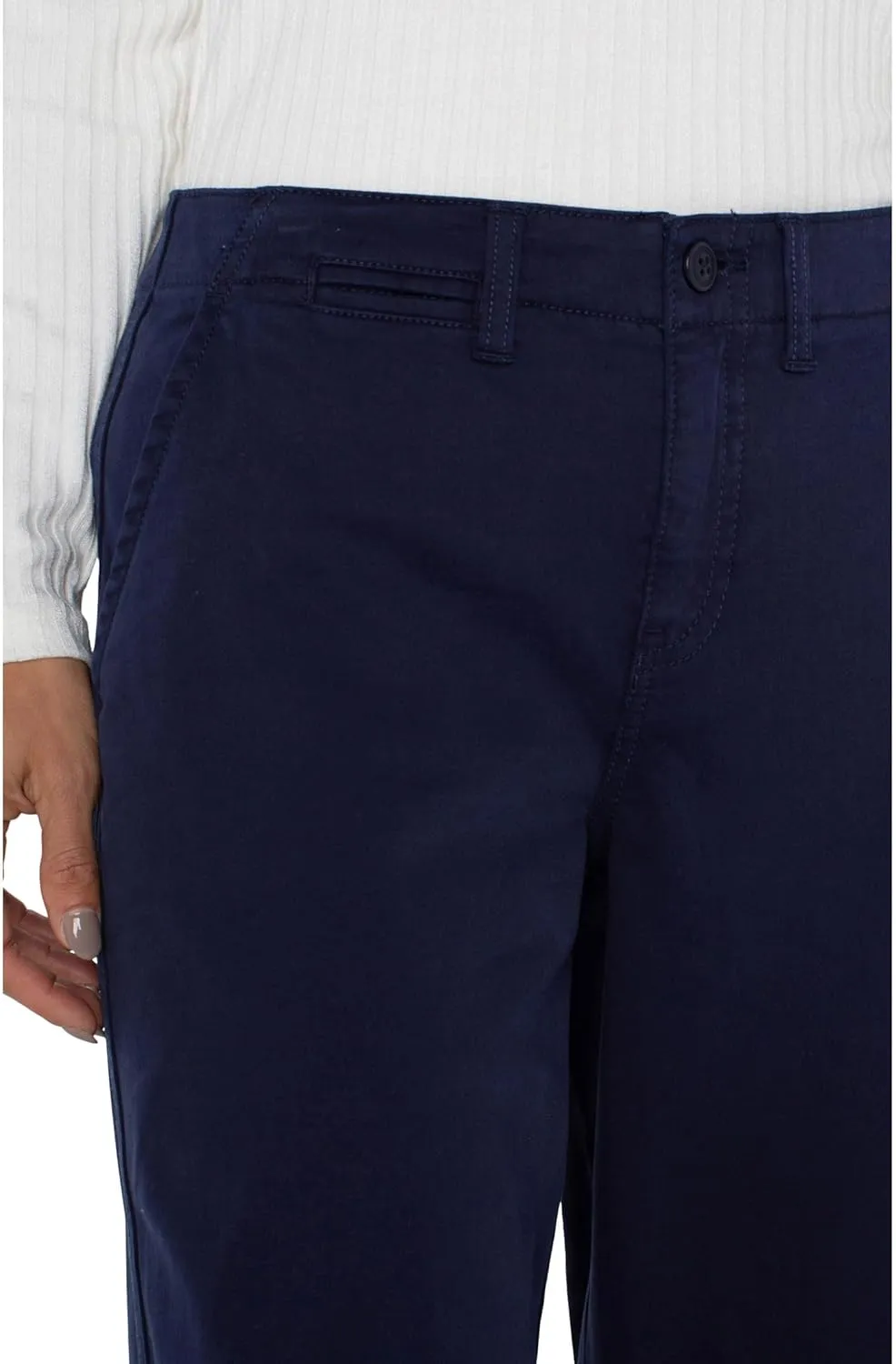 Liverpool Women's Wide Leg Crop Trouser with Flap Pockets