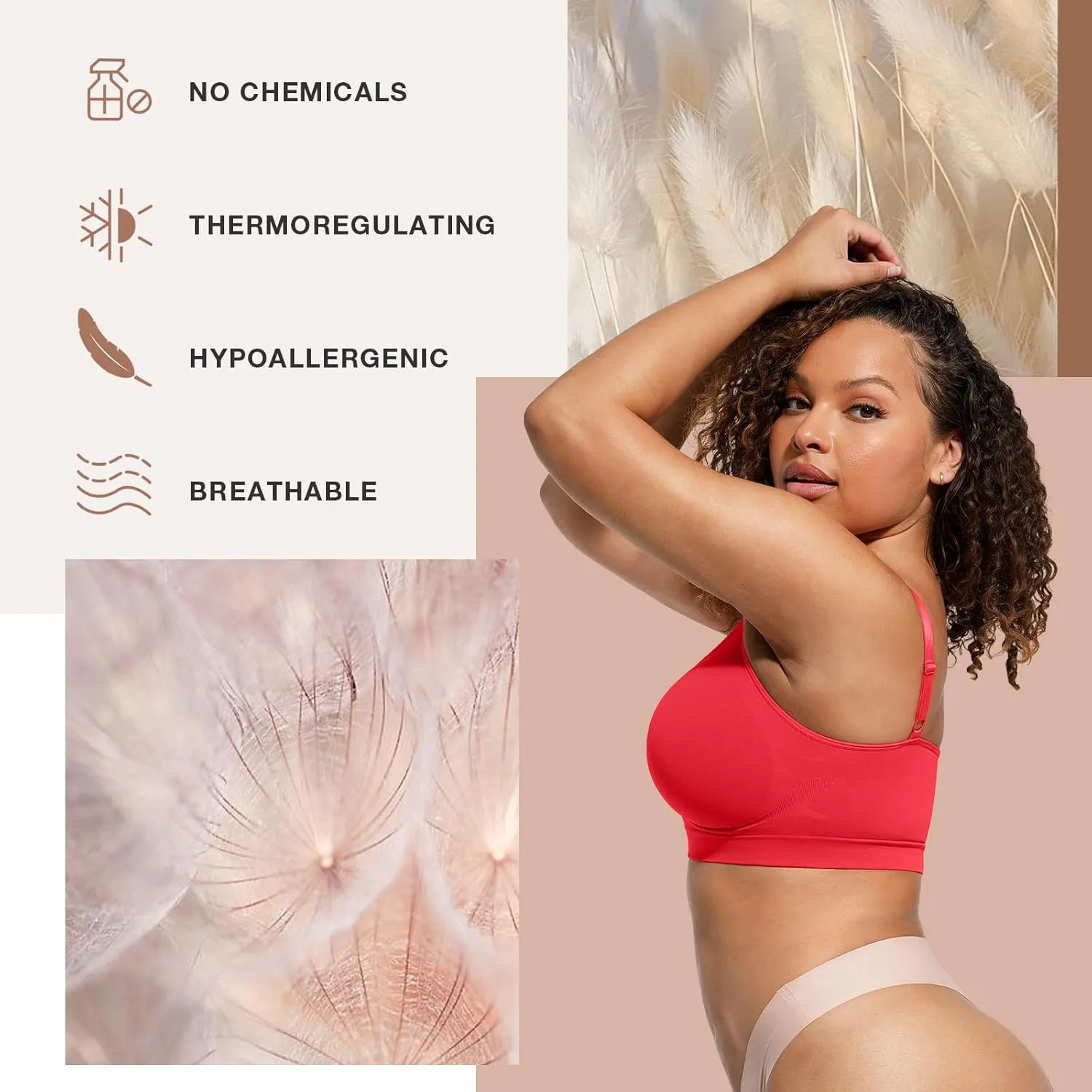 Lover-Beauty Bralettes for Women - Wireless Seamless Bra Stretch Comfort No Underwire Unlined Everyday Bras