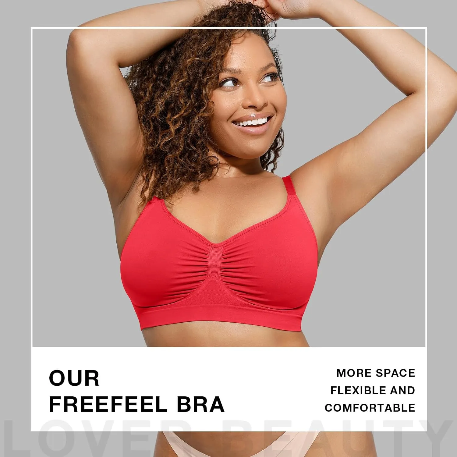 Lover-Beauty Bralettes for Women - Wireless Seamless Bra Stretch Comfort No Underwire Unlined Everyday Bras