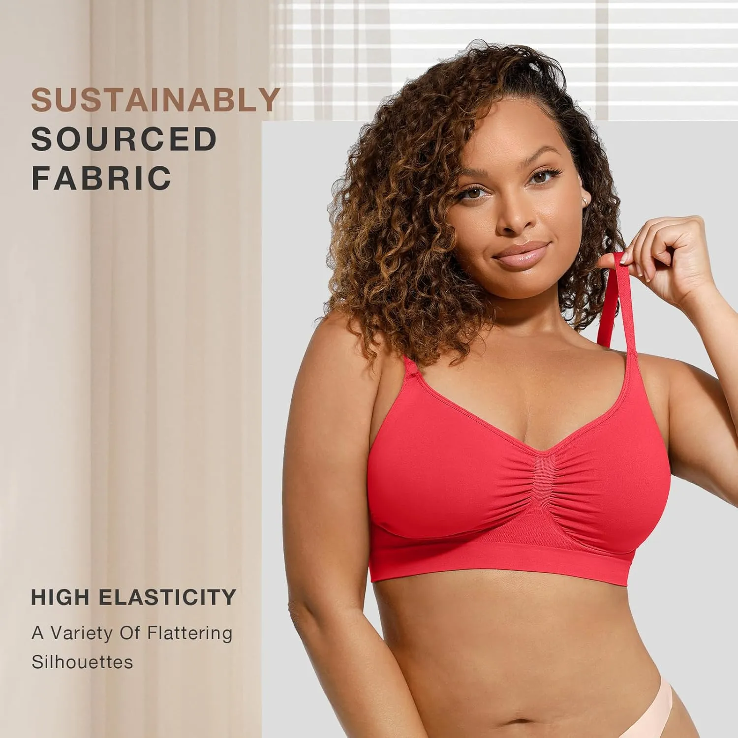 Lover-Beauty Bralettes for Women - Wireless Seamless Bra Stretch Comfort No Underwire Unlined Everyday Bras