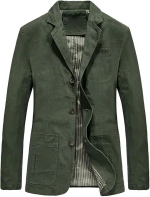 Lu's Chic Men's Long Sleeve Blazer Spring Jacket Fall Casual Fashion Work Pocket Snow Cotton Notch CollarSuit Jackets