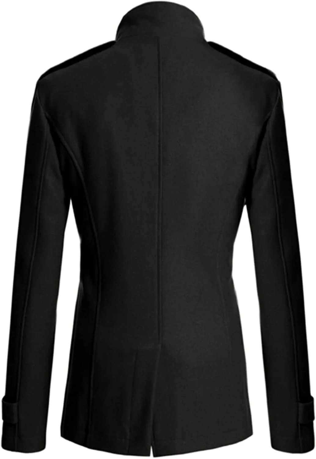 Lu's Chic Men's Long Sleeve Tops Double Breasted Slim Fit Pea Coat Jacket Fashion Outerwear