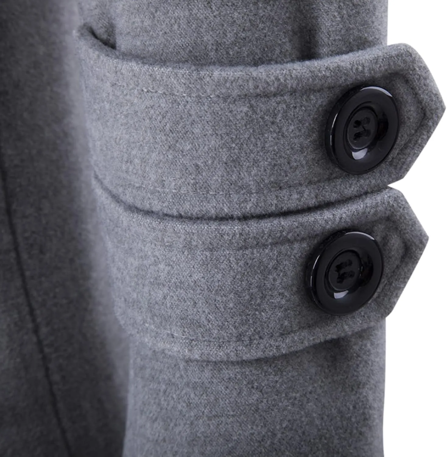 Lu's Chic Men's Long Sleeve Tops Double Breasted Slim Fit Pea Coat Jacket Fashion Outerwear