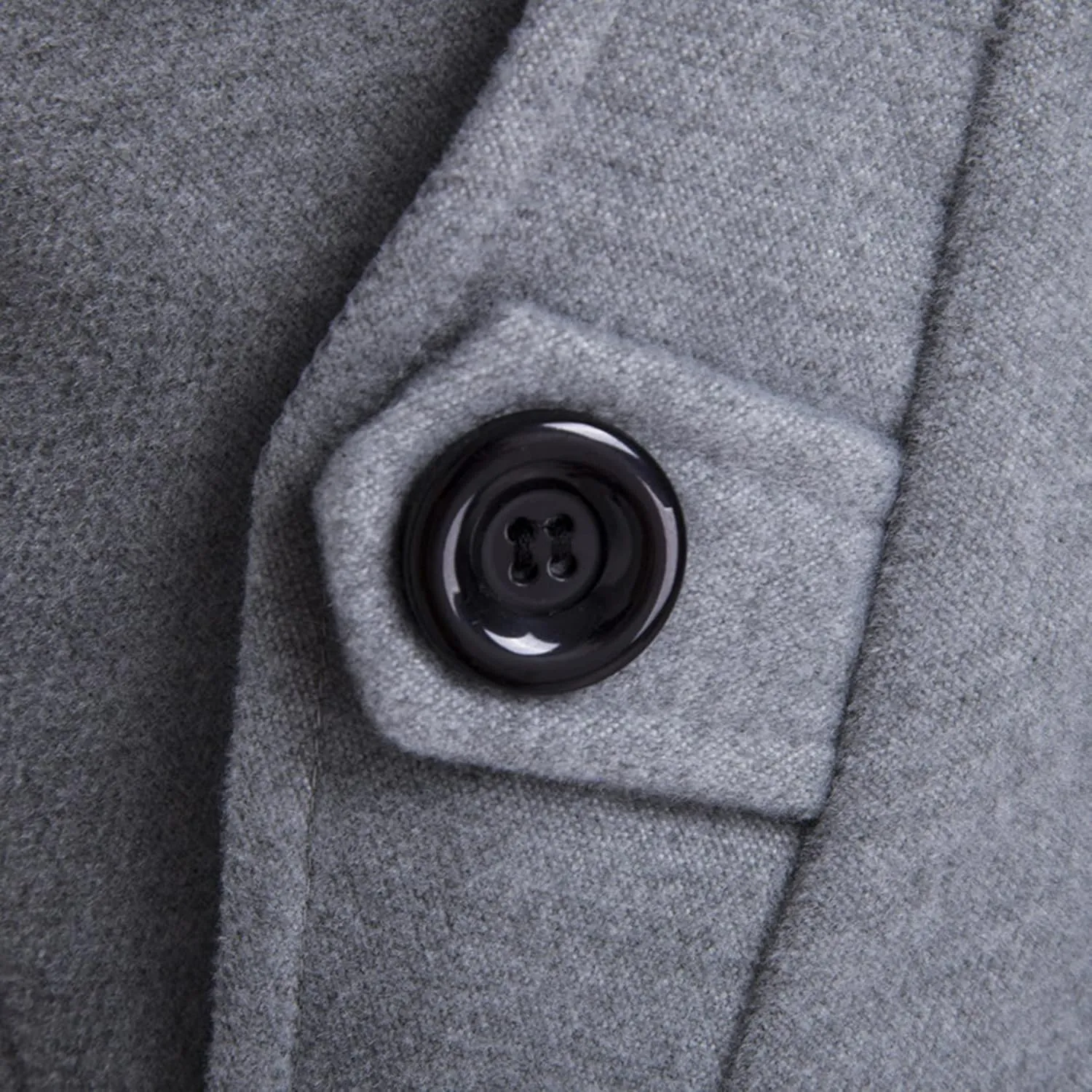 Lu's Chic Men's Long Sleeve Tops Double Breasted Slim Fit Pea Coat Jacket Fashion Outerwear