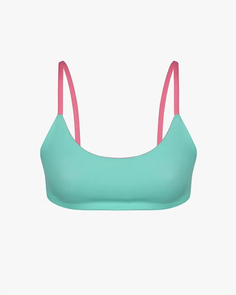 Main Design Bikini Top Sassy - pink diamond / jade