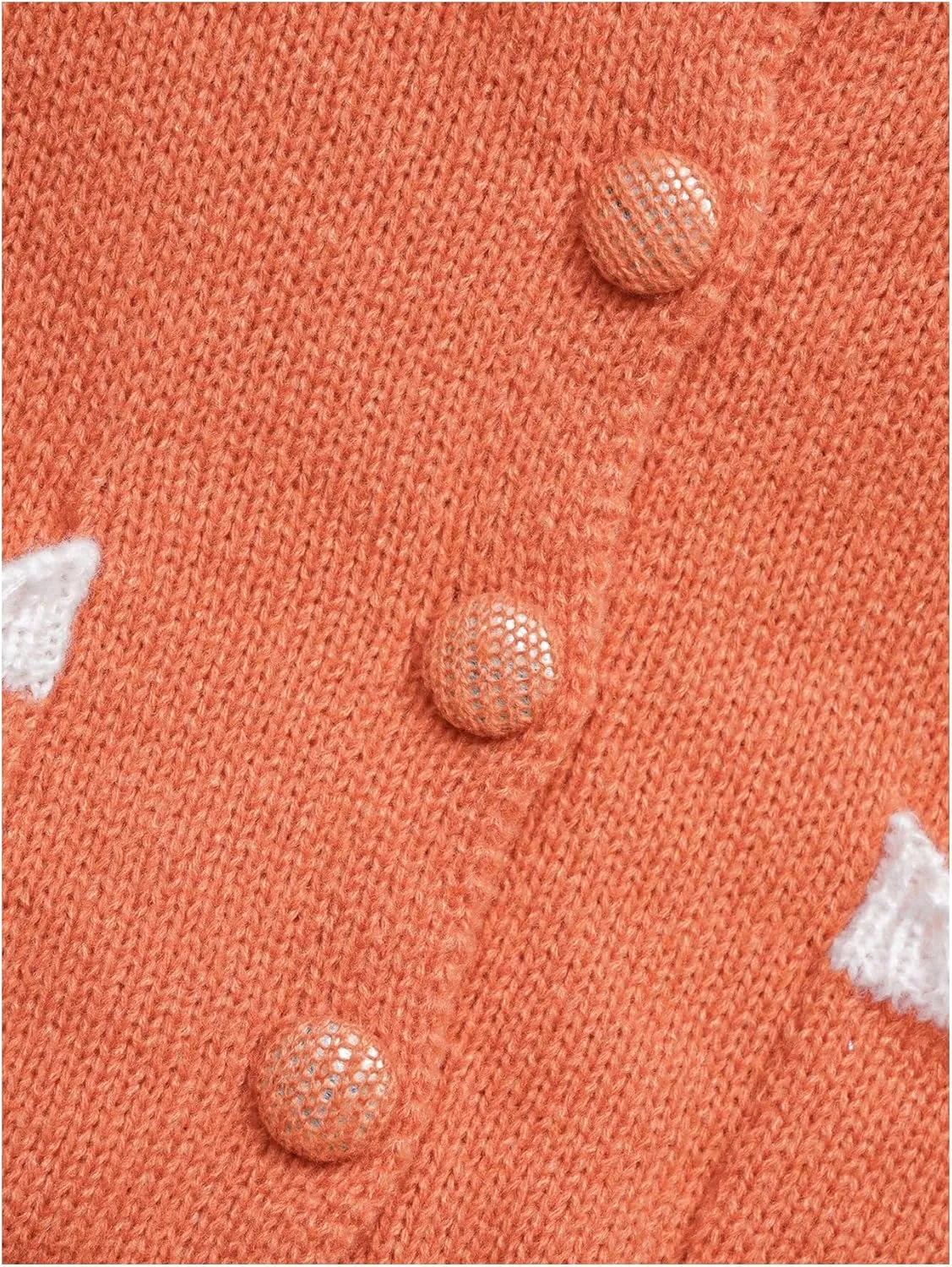 MakeMeChic Girl's Button Down Long Sleeve Sweater Cardigan Scallop Trim Pocket Knit Crop Cute Outerwear
