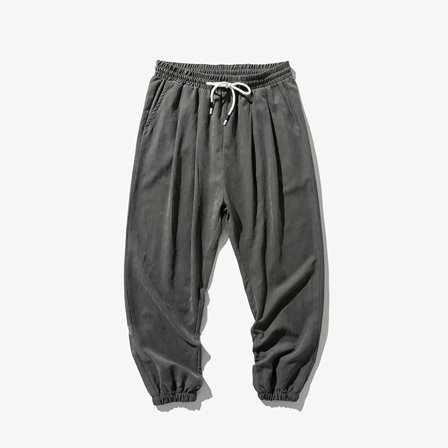 Man Pants for Men Fashion Casual Solid Stretch Waist Drawstring Trousers Outdoor Fashion Fall Baggy Joggers Sweatpant