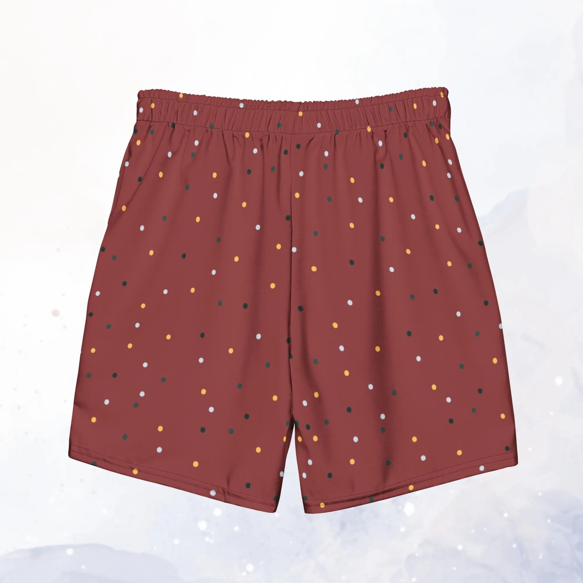 Maroon and Gold Sports Mens Swim Trunks