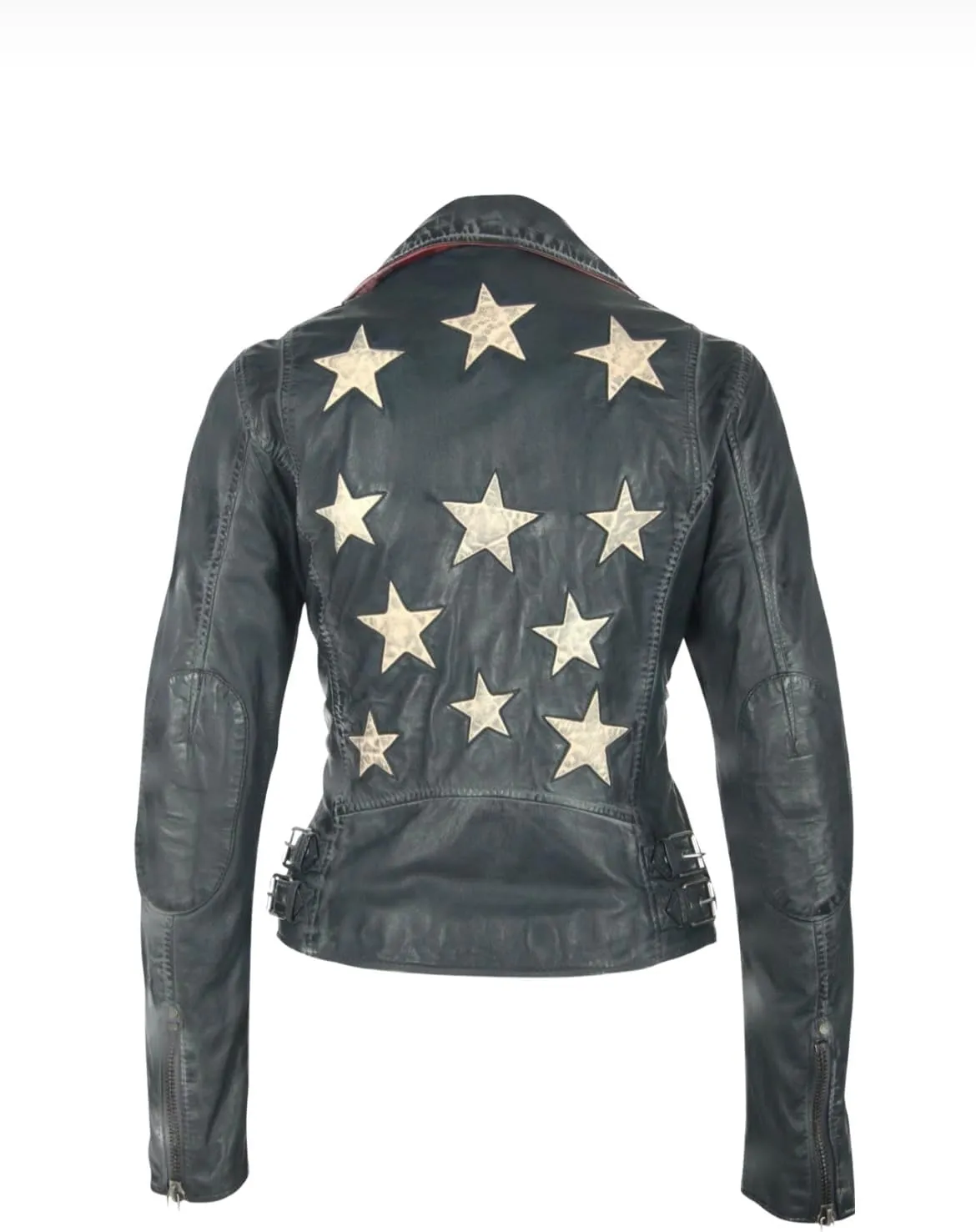 MAURITIUS Christy Star Detail Leather Jacket