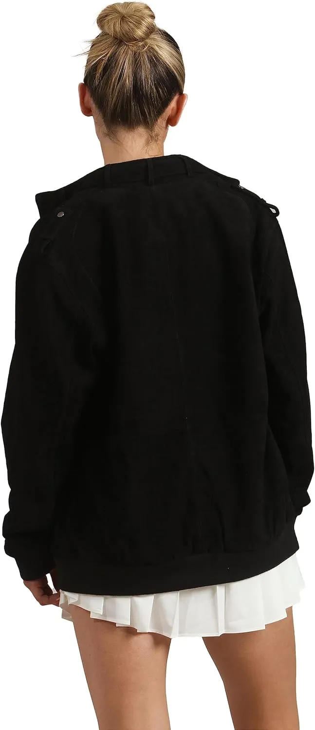 Members Only Women's Soft Suede Iconic Oversized Jacket
