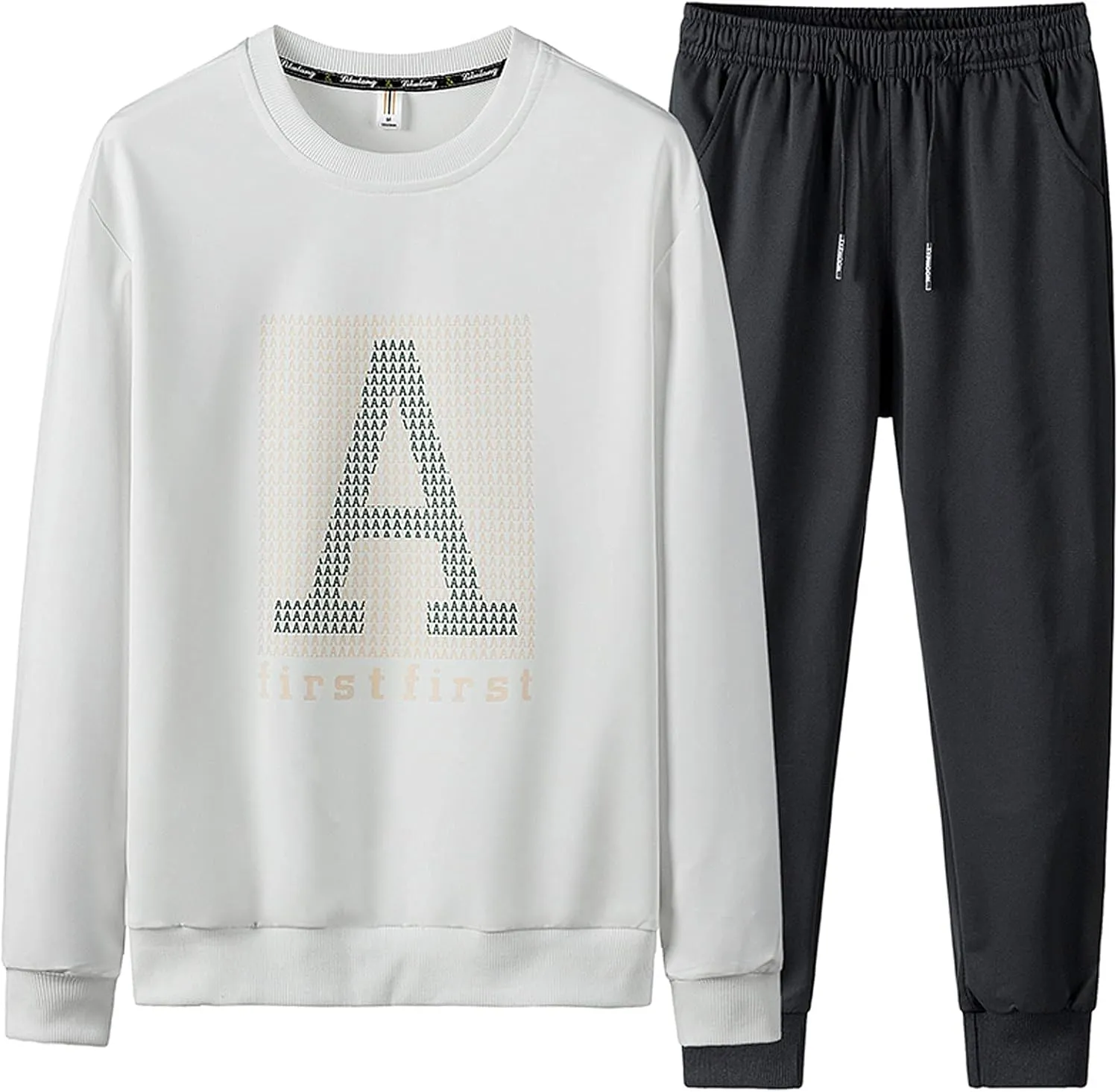 Mens 2 Piece Sweatsuits Outfits Short Sleeve Polo Shirt Loungewear & Joggers Sweatpants Fall Casual Track Suits Set