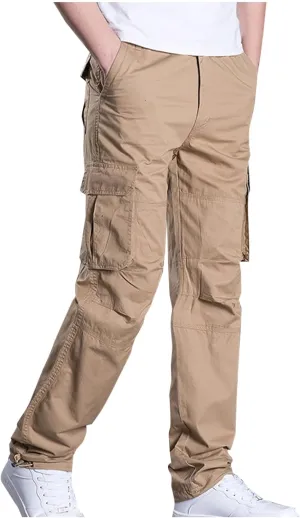 Mens Casual Pants Slim Fit Elastic Waist Straight Leg Pants for Men Fashion Trendy 2025 Spring Vacation Basic Pants