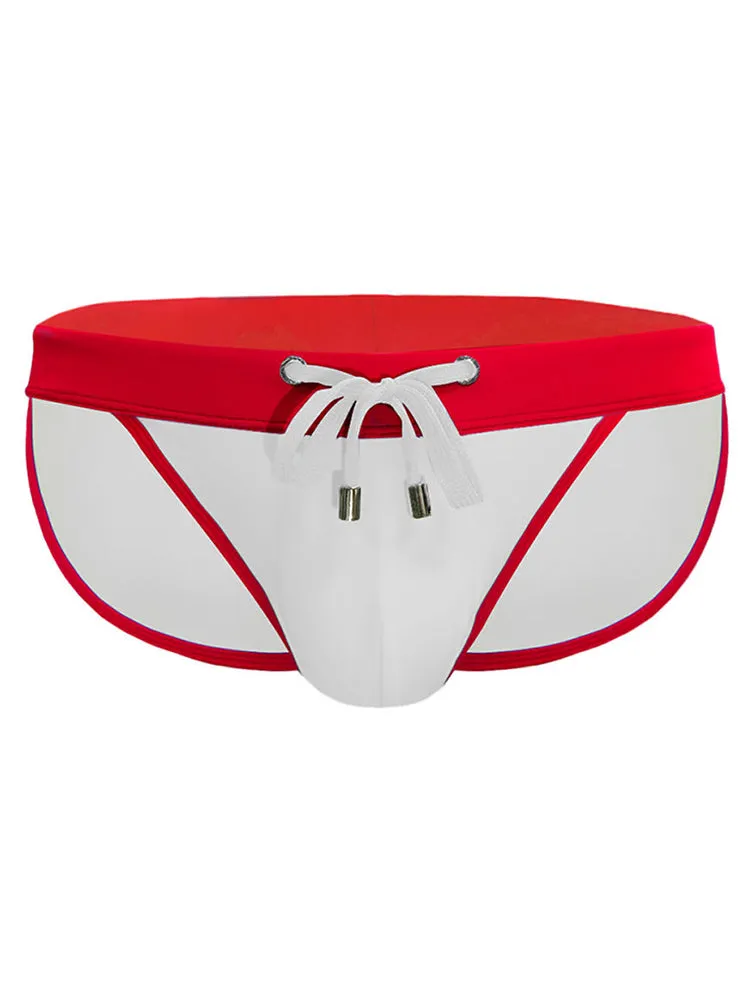 Men's Dual-Tone Swim Briefs with Removable Padding
