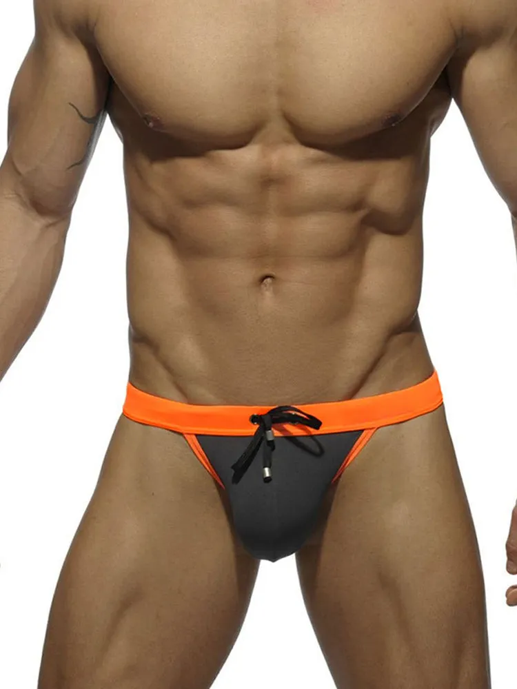 Men's Dual-Tone Swim Briefs with Removable Padding