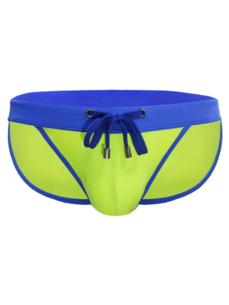 Men's Dual-Tone Swim Briefs with Removable Padding