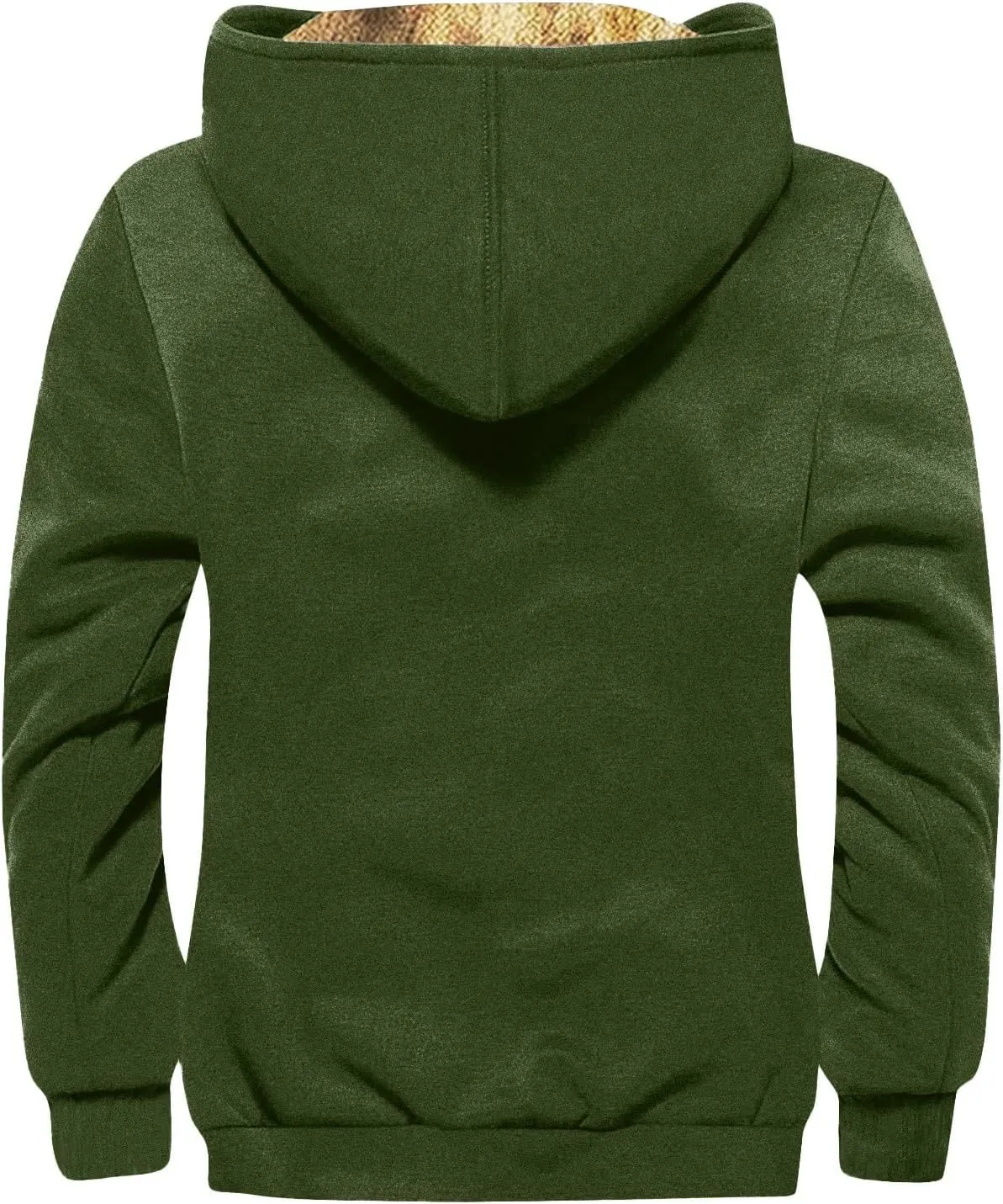 Mens Fleece Jacket,Winter Sherpa Lined Jackets For Men Hoodie Big And Tall Full Zip Up Coats Outdoor Work Coat M-7Xl