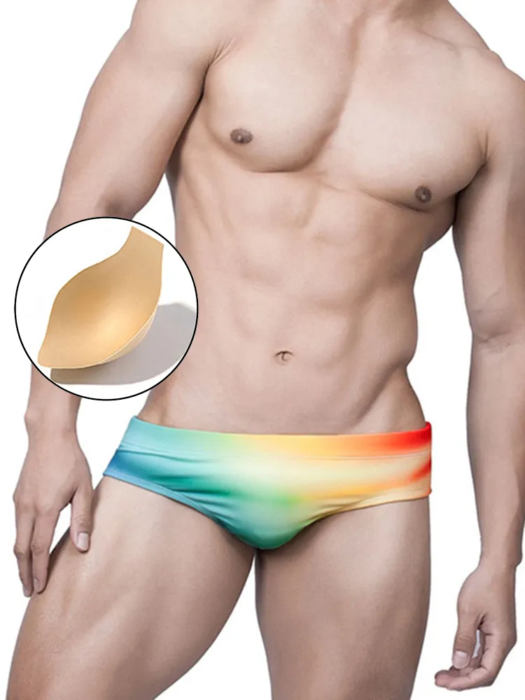 Men's Gradient Swim Briefs Sexy Bikini