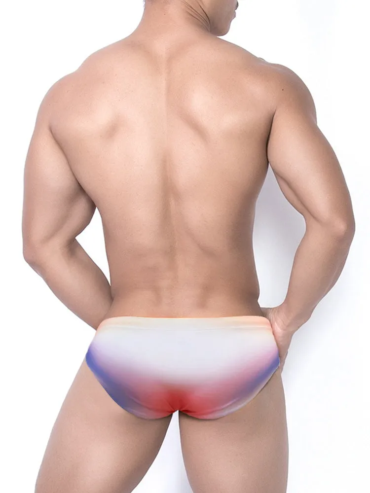 Men's Gradient Swim Briefs Sexy Bikini