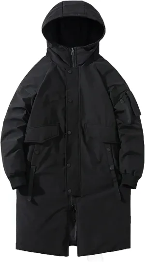 Men's Long Coat Winter Cotton Padded Jacket Hooded Oversize Man Parka Outerwear Loose Thick Warm Coats