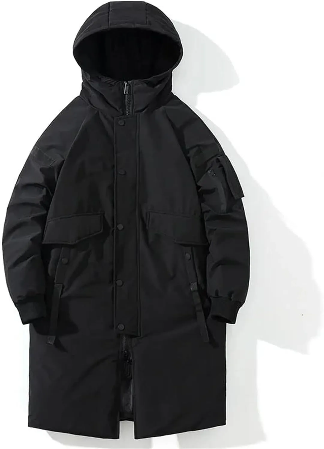 Men's Long Coat Winter Cotton Padded Jacket Hooded Oversize Man Parka Outerwear Loose Thick Warm Coats