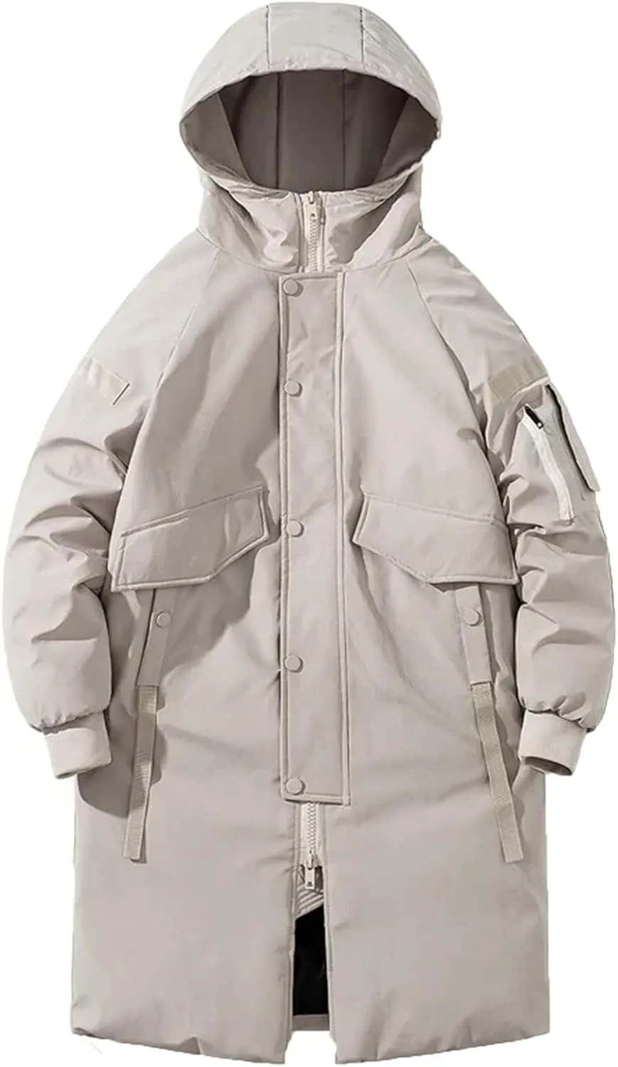 Men's Long Coat Winter Cotton Padded Jacket Hooded Oversize Man Parka Outerwear Loose Thick Warm Coats