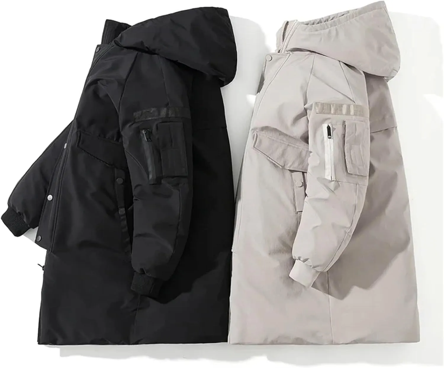 Men's Long Coat Winter Cotton Padded Jacket Hooded Oversize Man Parka Outerwear Loose Thick Warm Coats