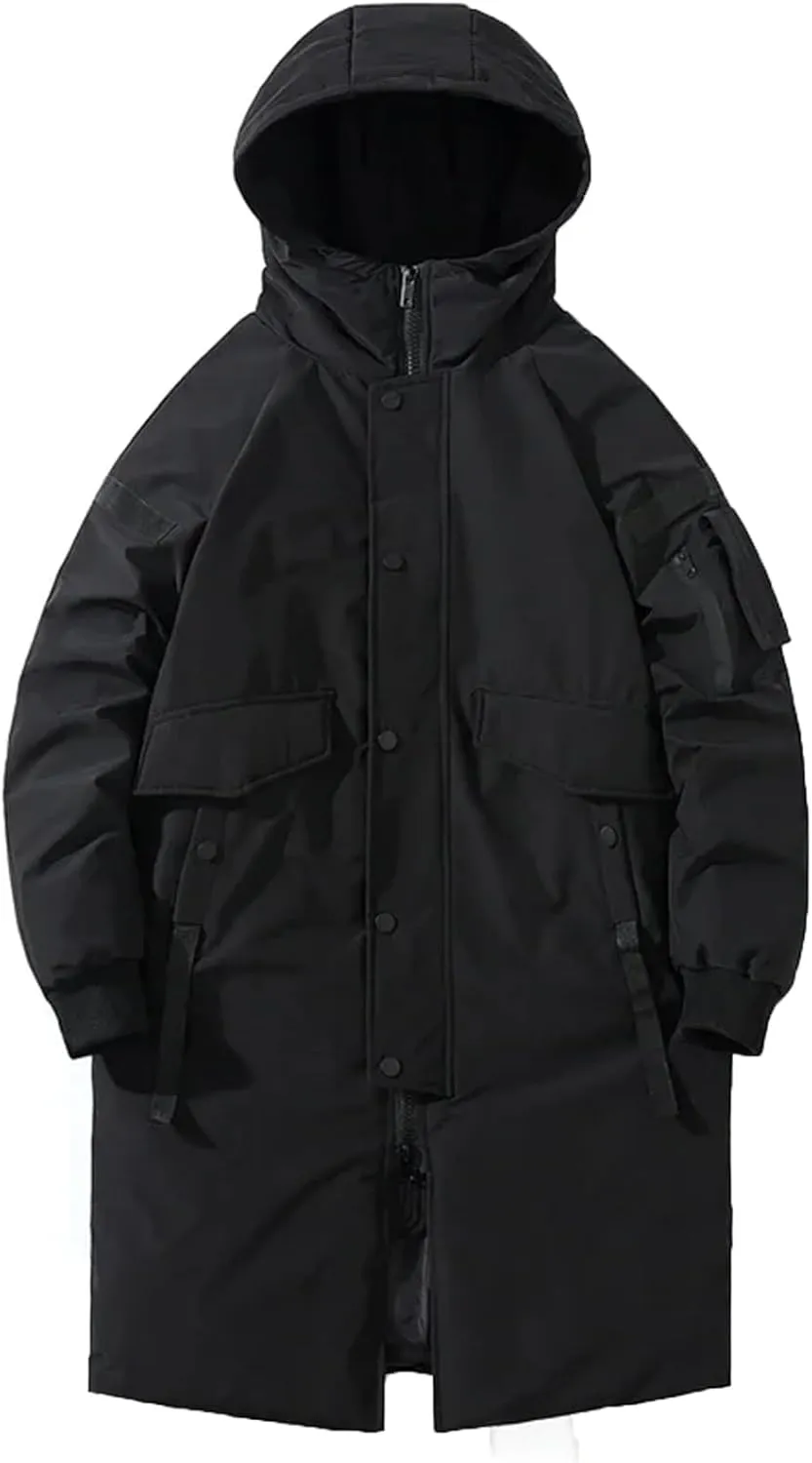 Men's Long Coat Winter Cotton Padded Jacket Hooded Oversize Man Parka Outerwear Loose Thick Warm Coats