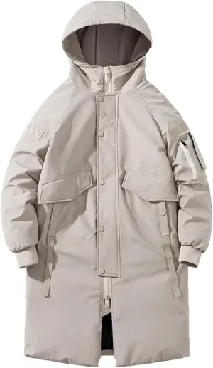 Men's Long Coat Winter Cotton Padded Jacket Hooded Oversize Man Parka Outerwear Loose Thick Warm Coats