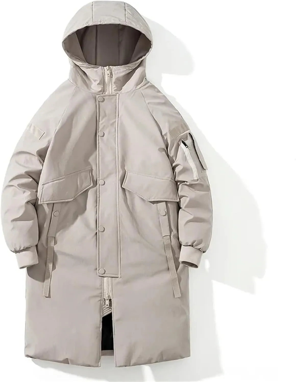 Men's Long Coat Winter Cotton Padded Jacket Hooded Oversize Man Parka Outerwear Loose Thick Warm Coats
