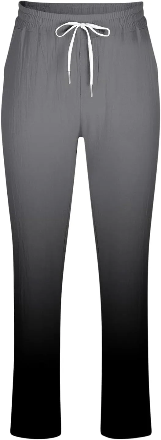 Mens Ombr Gradient Jogger Pants with Drawstring Elastic Relax Casual Sweatpants for Men Side Pockets Lounge Travel